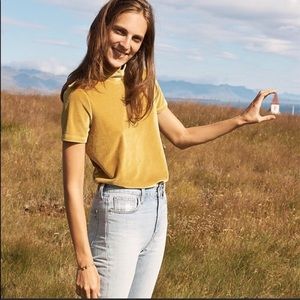 Madewell mock neck velvet top